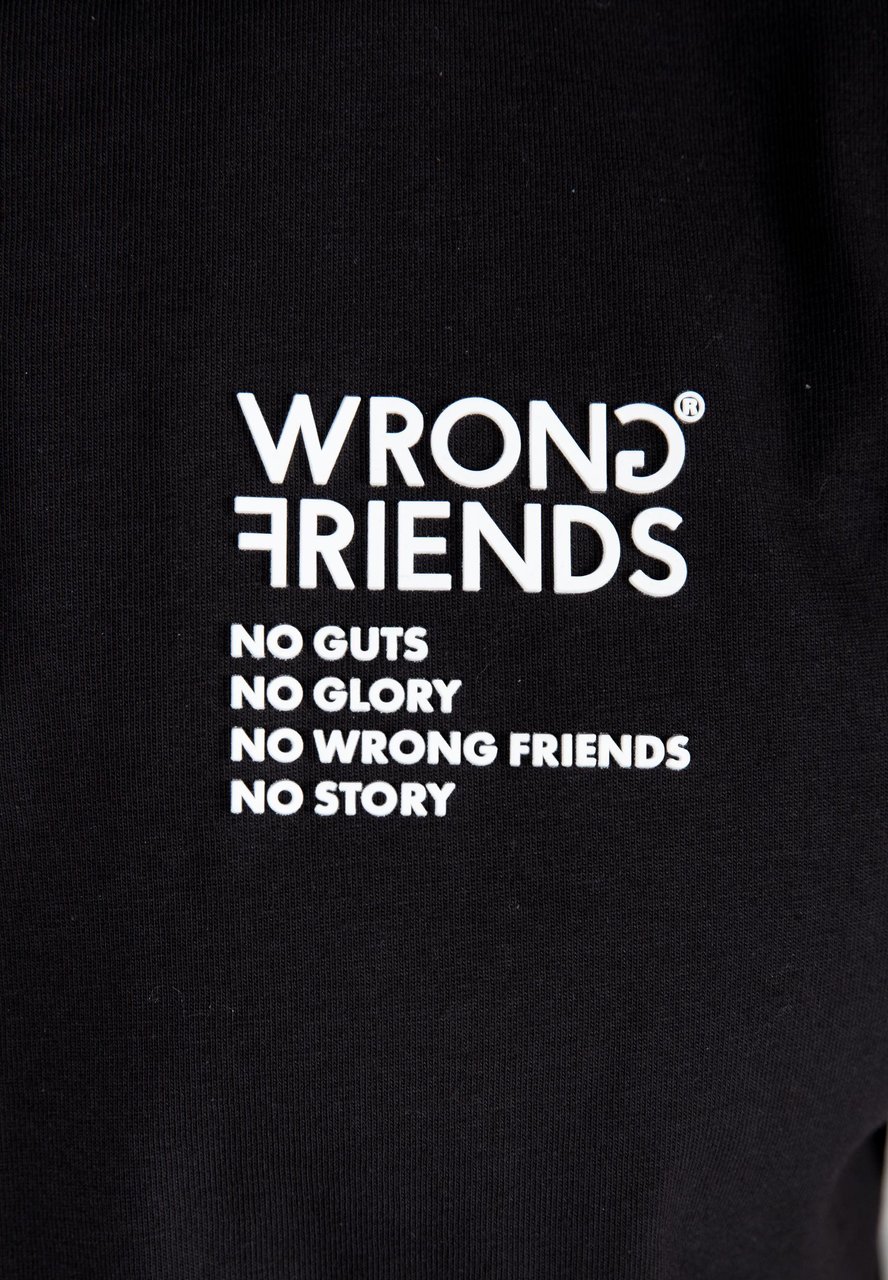 Wrong Friends NO GUTS NO GLORY T-SHIRT - BLACK Zwart