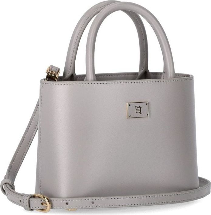 Elisabetta Franchi Pearl Grey Small Shopping Bag Gray Grijs