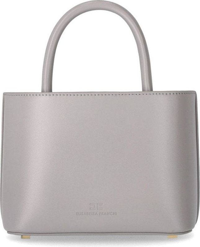 Elisabetta Franchi Pearl Grey Small Shopping Bag Gray Grijs