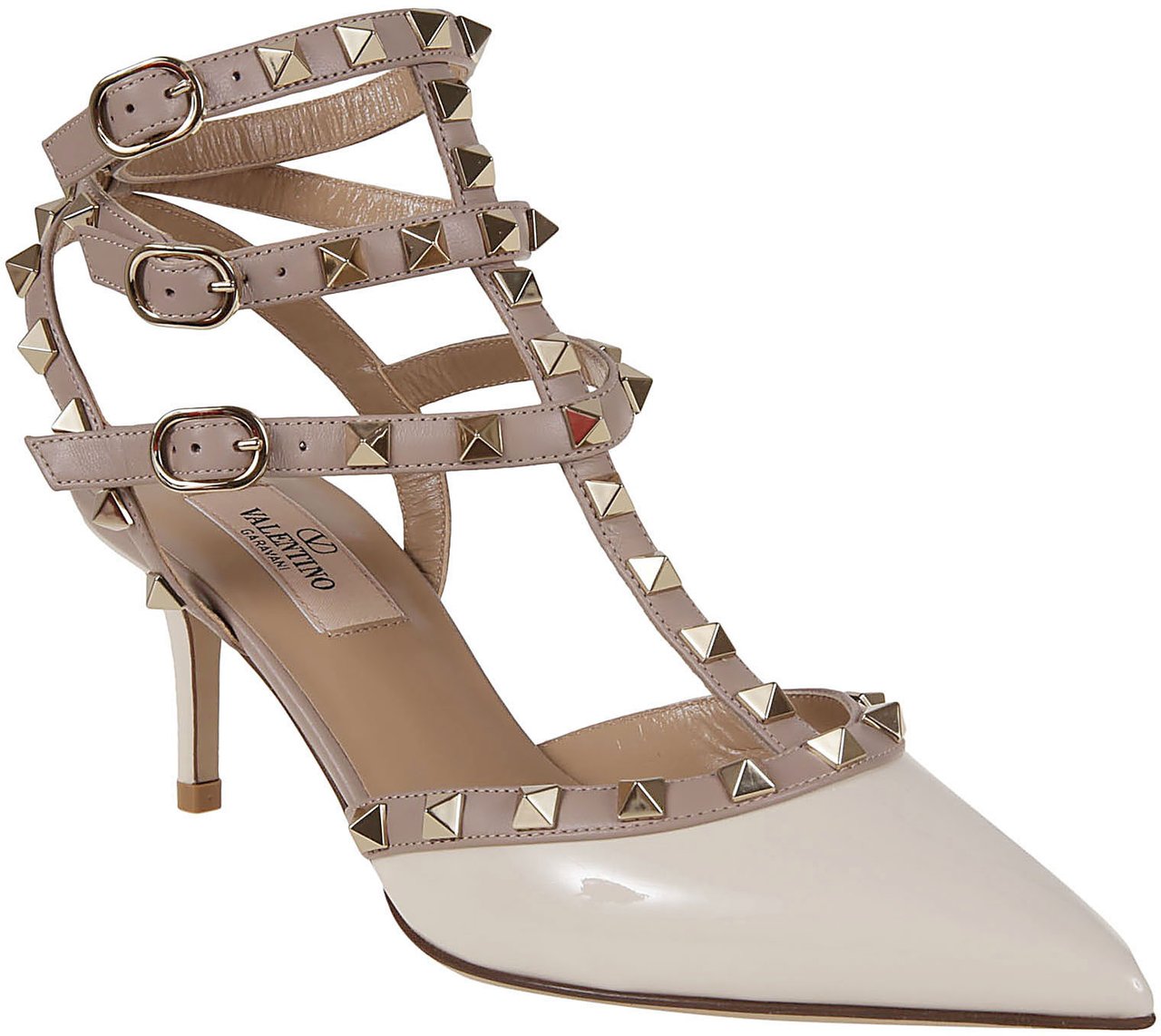 Valentino ankle strap rockstud t Wit