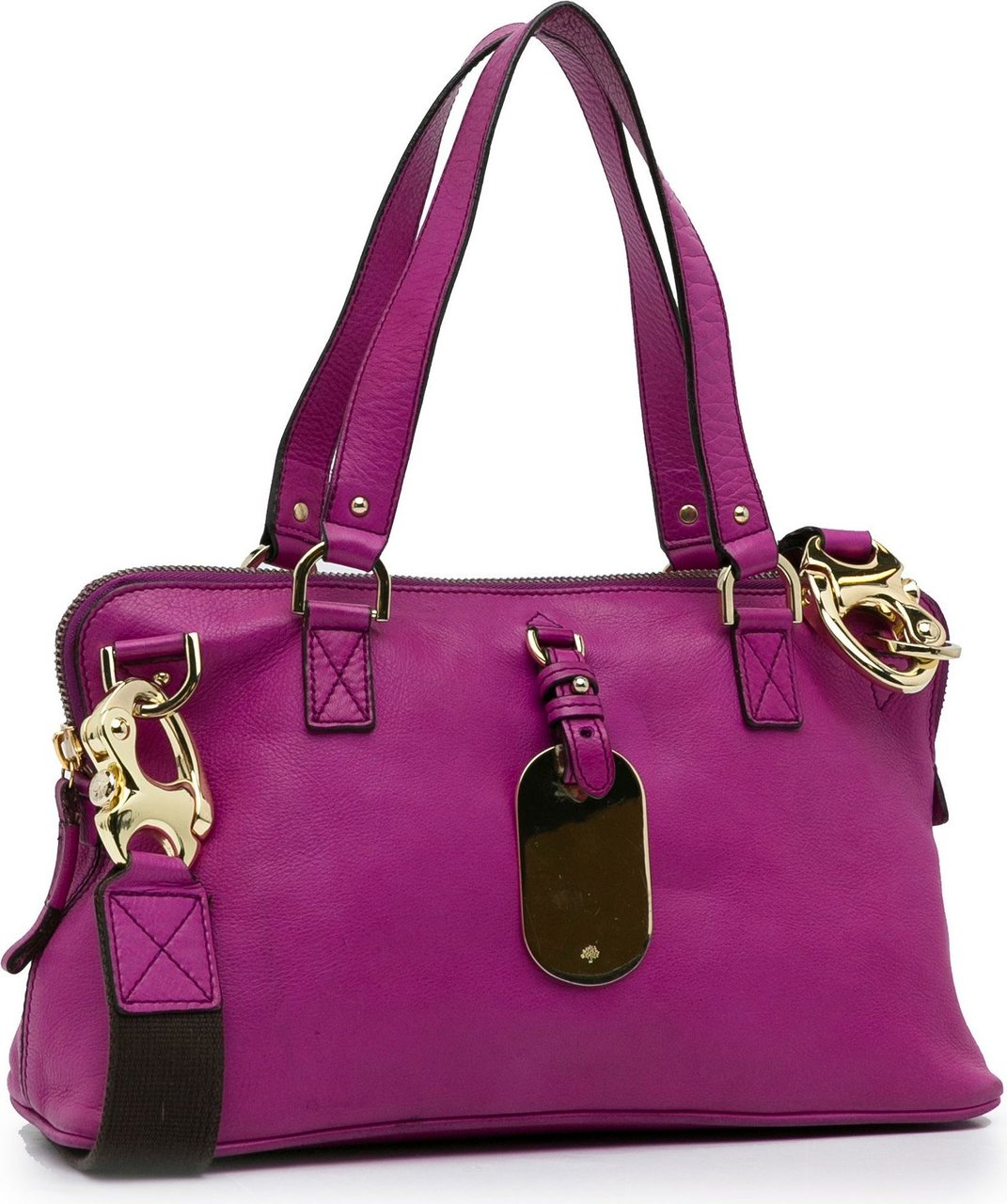 Mulberry East West Shimmy Satchel Paars