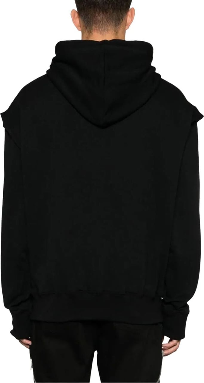 Heliot Emil outline logo hoodie black Zwart