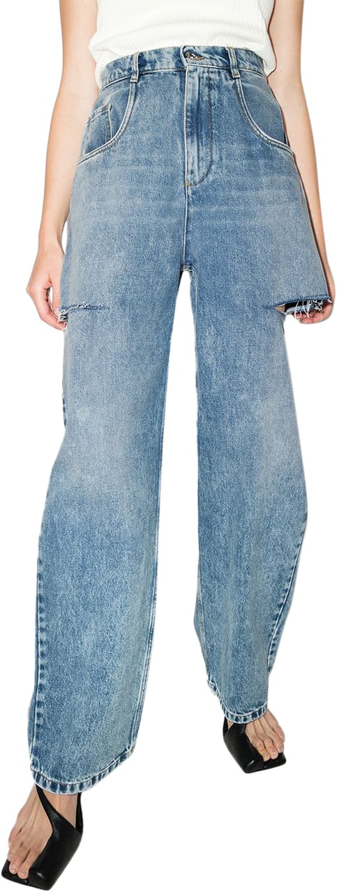 Maison Margiela Unisex Cut Denim Blue Blauw