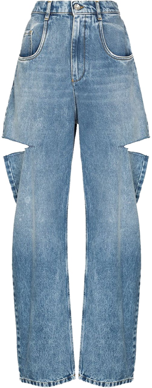 Maison Margiela Unisex Cut Denim Blue Blauw