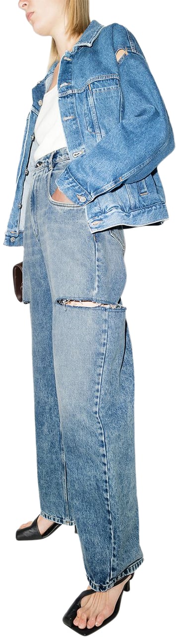 Maison Margiela Unisex Cut Denim Blue Blauw