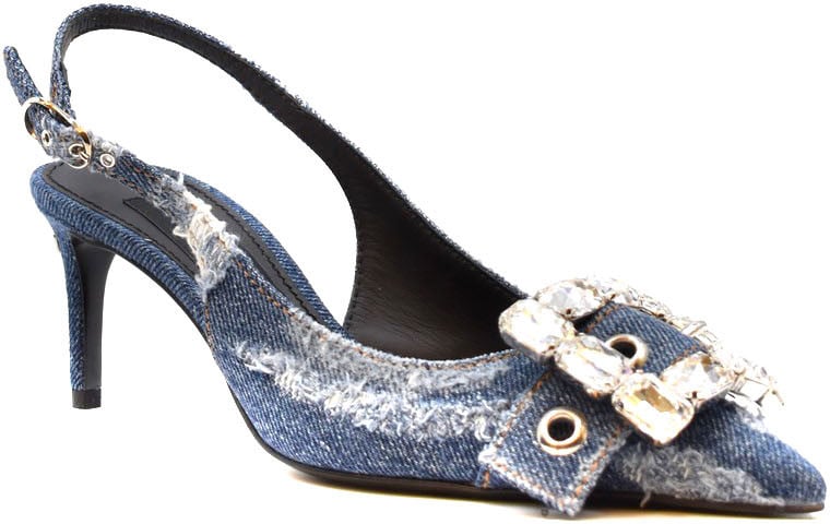 Dolce & Gabbana Dolce & Gabbana Denim Slingback Pumps Blauw