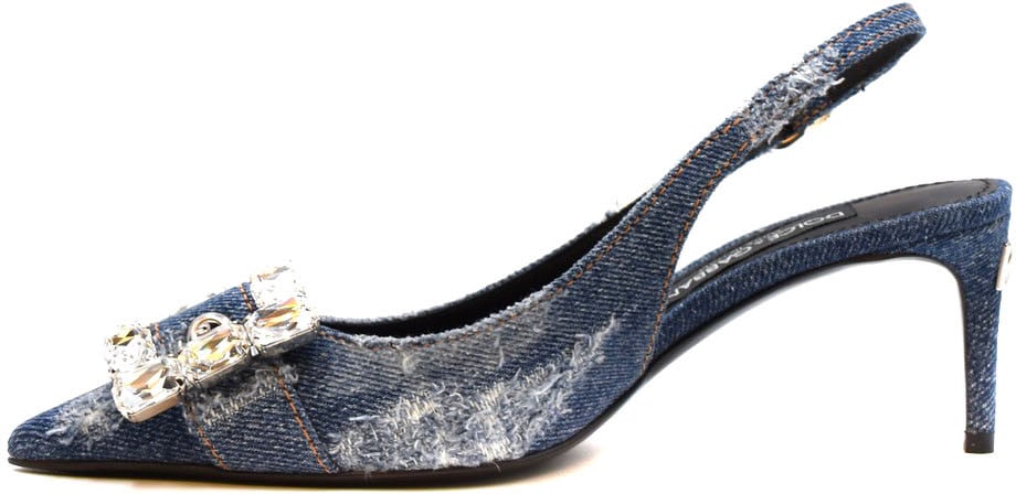 Dolce & Gabbana Dolce & Gabbana Denim Slingback Pumps Blauw