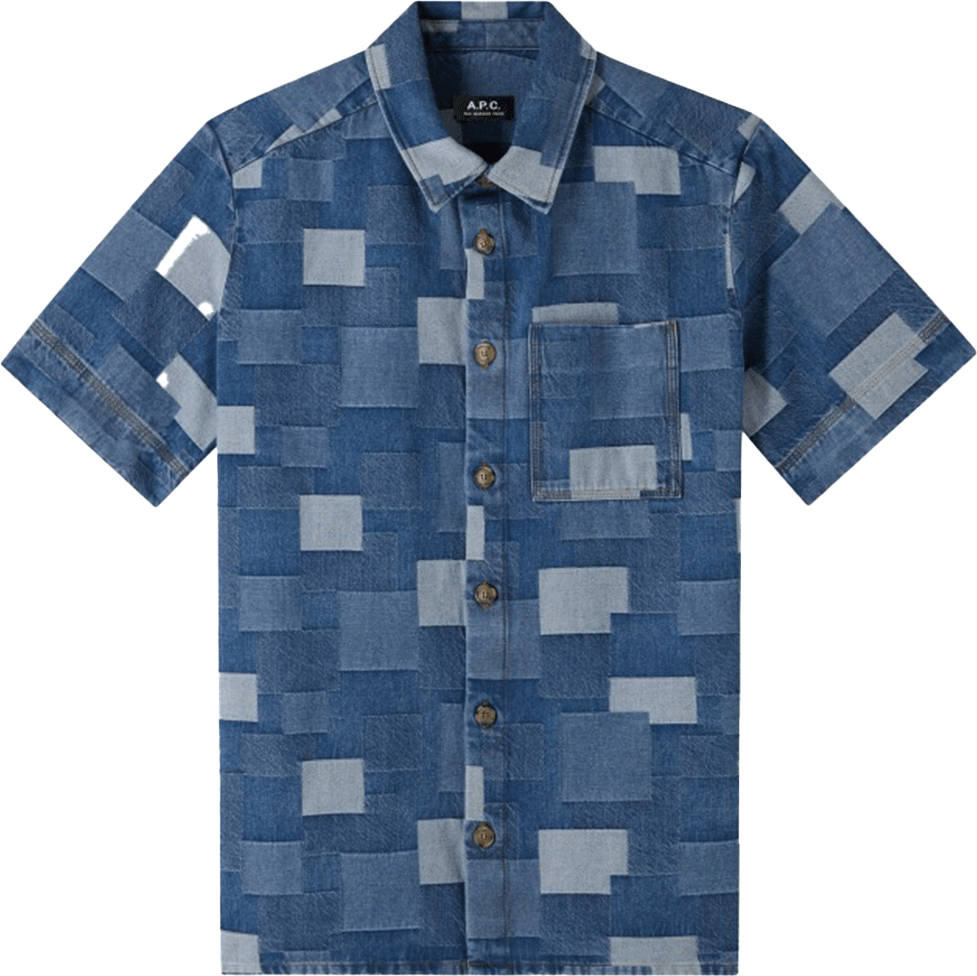 A.P.C. chemise a manches courtes 6 Blauw