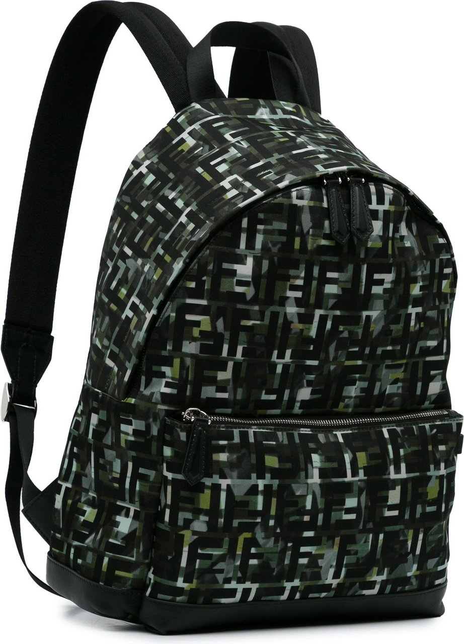 Fendi FF Camouflage Nylon Backpack Groen