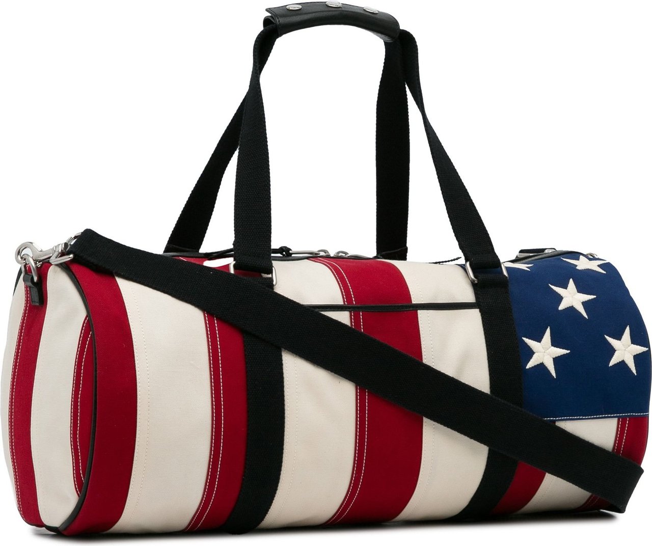 Saint Laurent American Flag Canvas Travel Bag Wit
