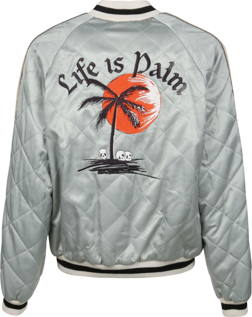 Palm Angels Life Is Palm Souvenir Jacket Grey Grijs