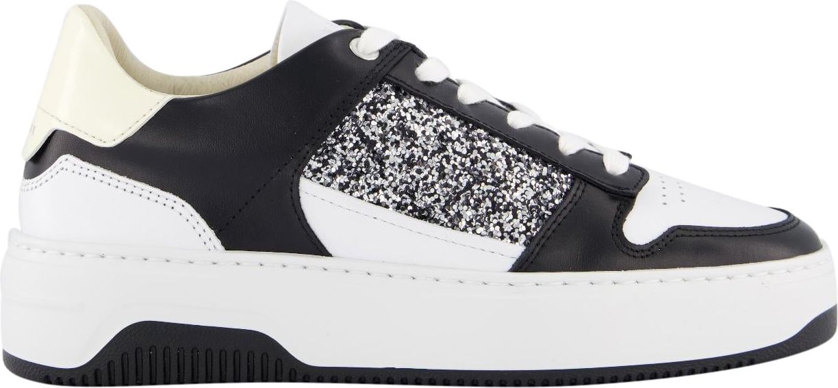 Nubikk Basket Court | Zwarte Glitter Sneakers voor Dames Grijs