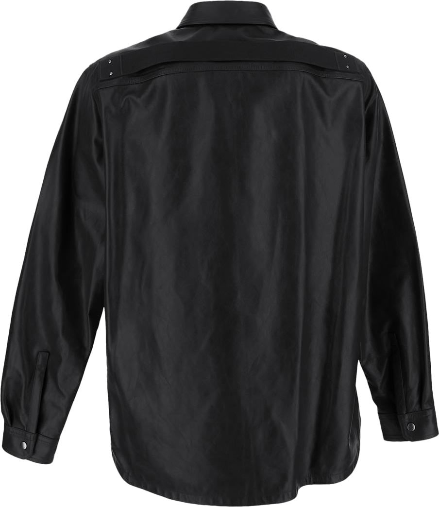 Rick Owens Leather Outershirt Zwart
