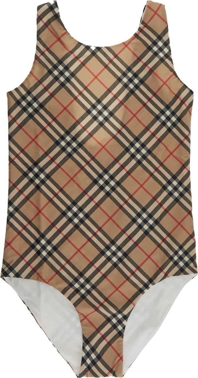 Burberry Check Swimsuit Beige