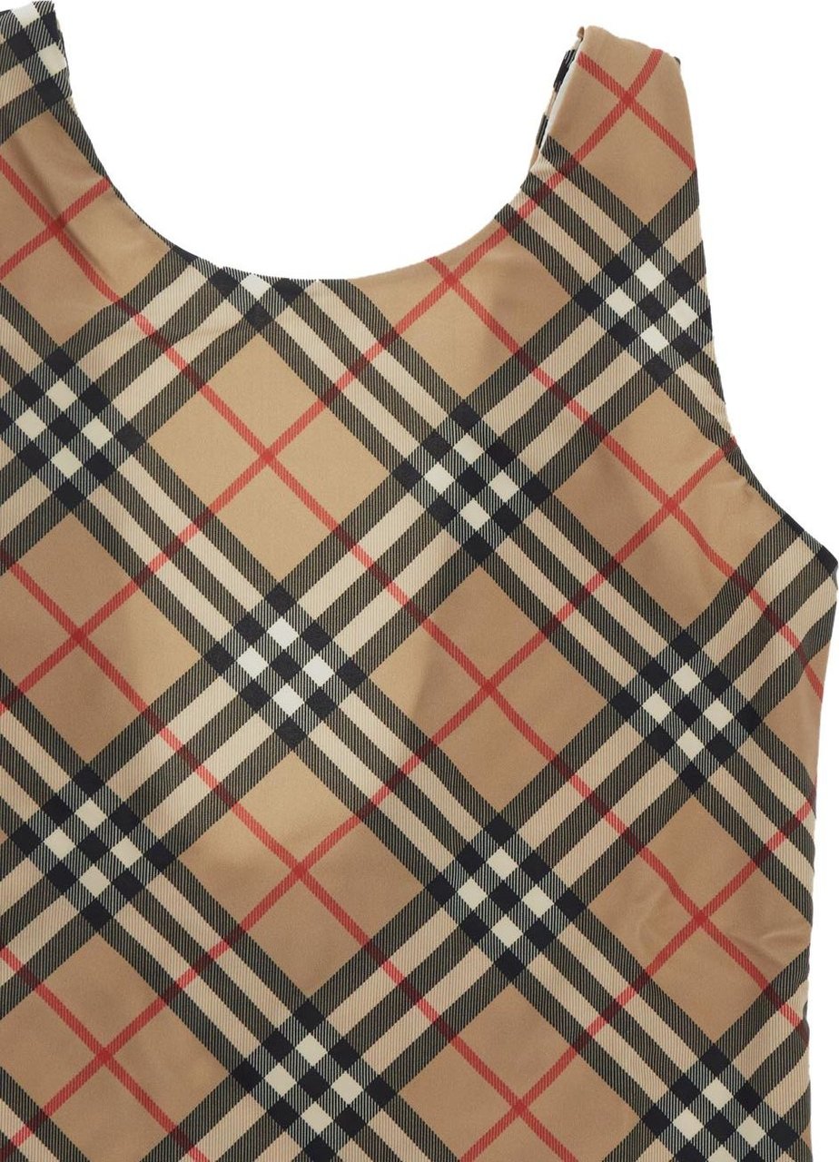 Burberry Check Swimsuit Beige