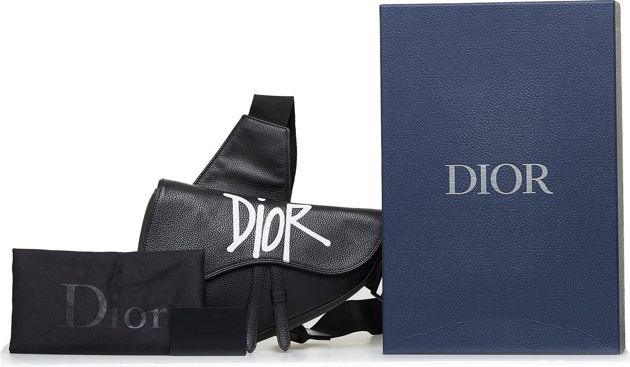 Dior Dior x Stussy Logo Saddle Zwart
