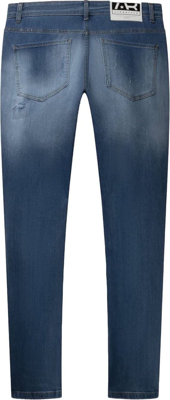 AB Lifestyle Slim Denim Jeans | Light Blue - Damaged Blauw