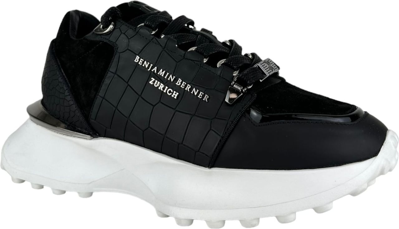 Benjamin Berner Benjamin Berner Heren Sneakers Zwart BNJ0181 ALLIGATOR BLACK Zwart