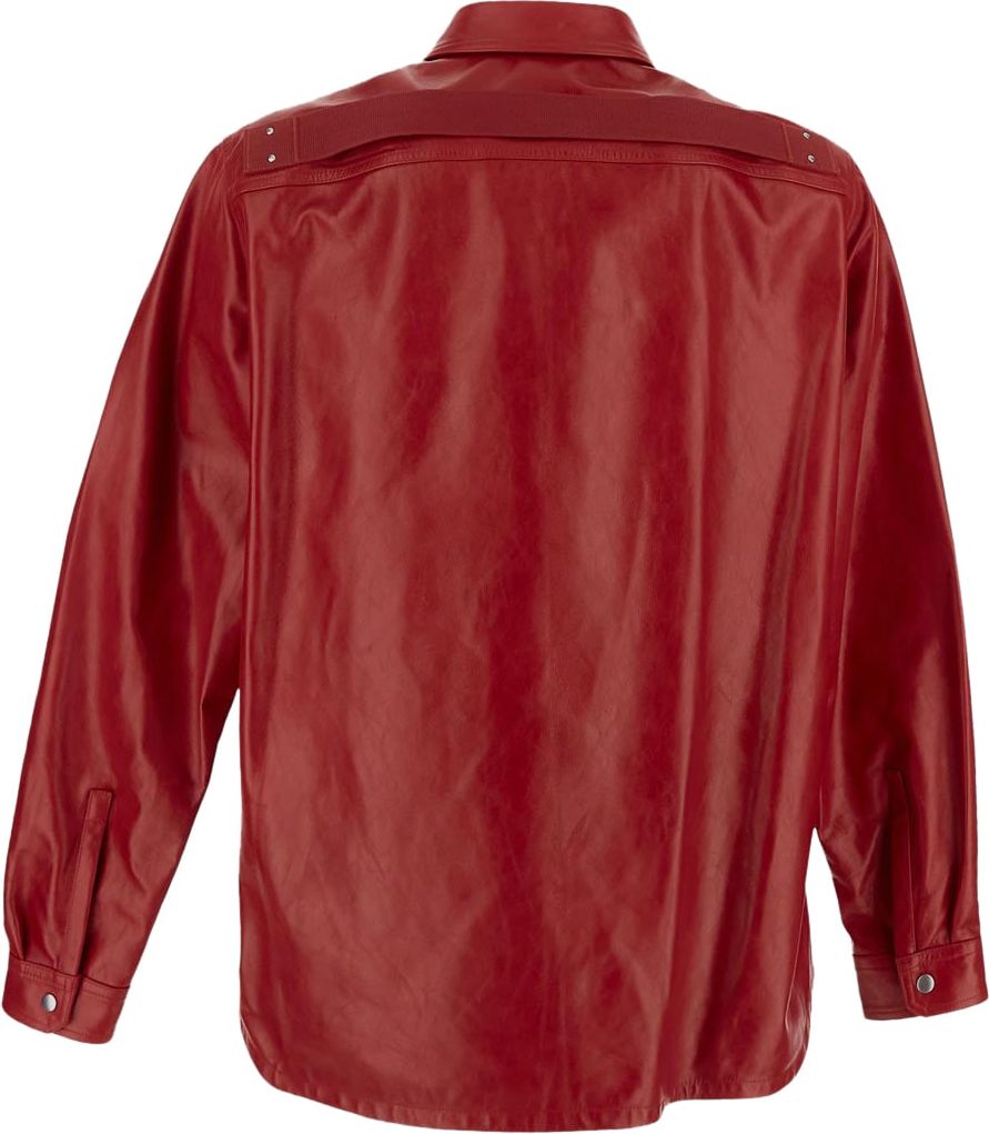 Rick Owens Leather Outershirt Rood