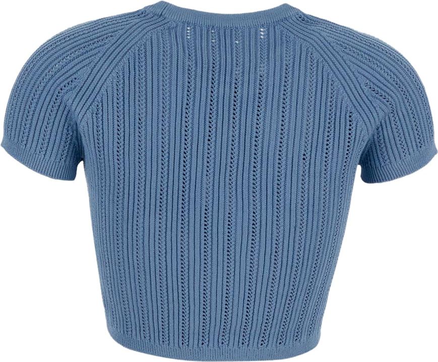 Balmain Cropped T-shirt Blauw