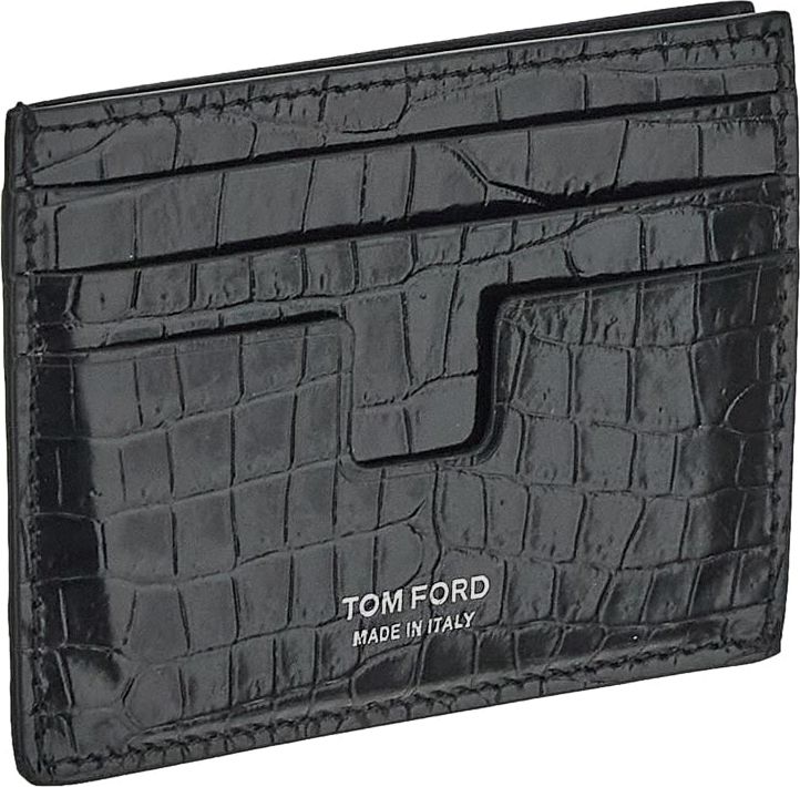 Tom Ford Cocco Print Card Holder Zwart