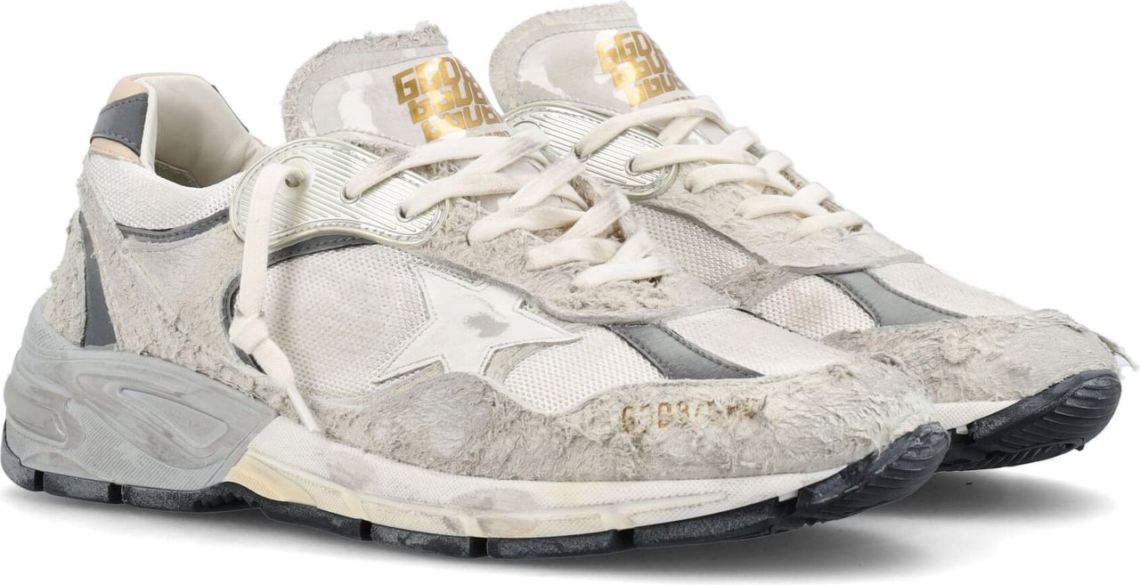Golden Goose RUNNING DAD NET AND SUEDE UPPER LEATHER Wit