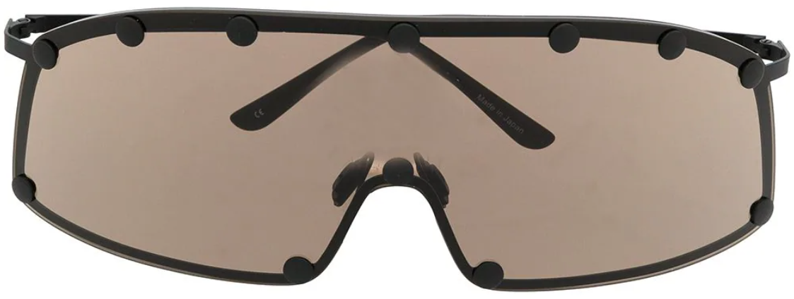 Rick Owens Sunglasses Shielding Black/brown Zwart