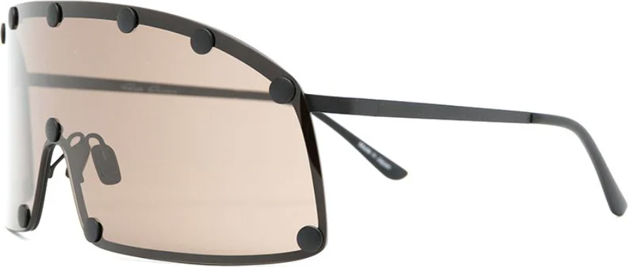 Rick Owens Sunglasses Shielding Black/brown Zwart