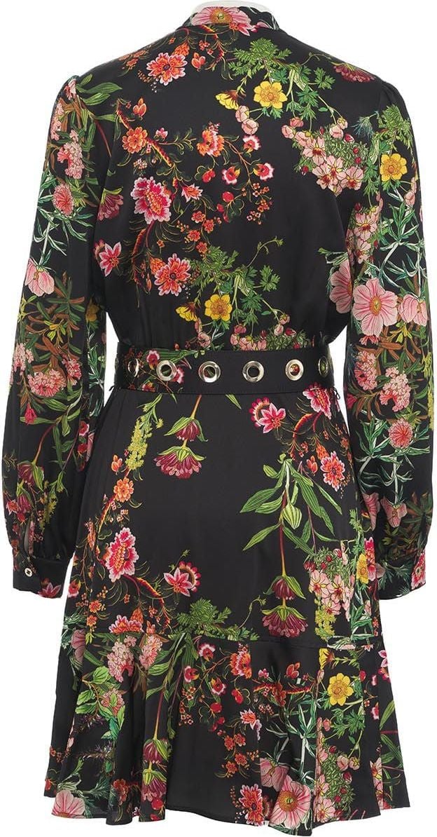 Guess Flounce dress with floral print Zwart