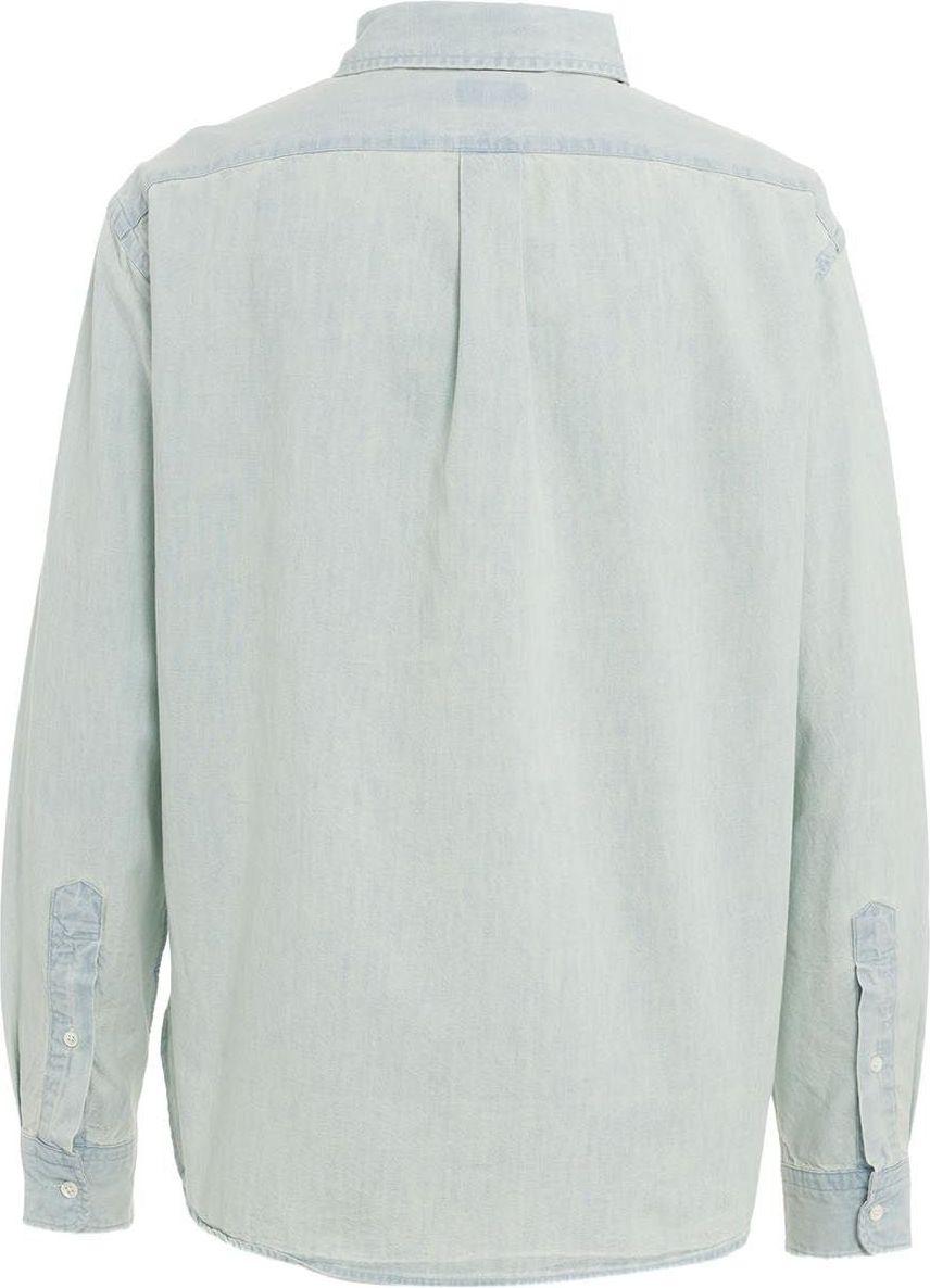 Ralph Lauren Denim blouse with embroidered logo Grijs