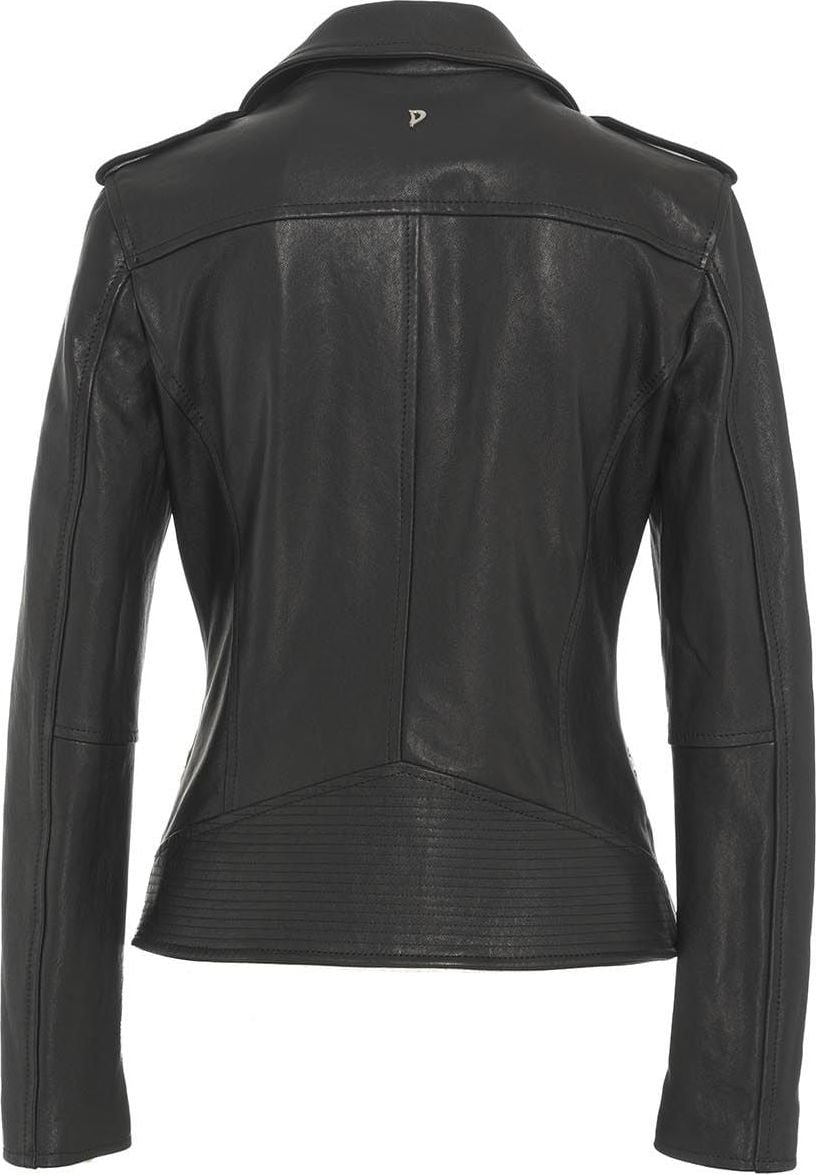 Dondup Bikerjacket in leather Zwart