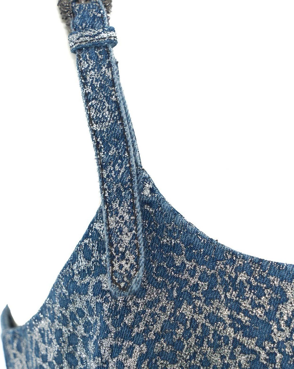 Versace Mini dress with a glitter finish Blauw