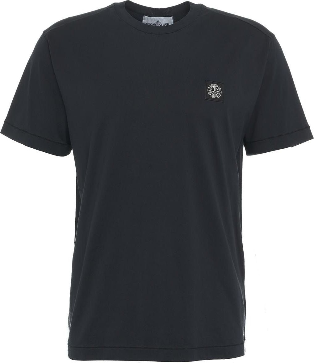 Stone Island T-shirt with embroidered logo Blauw