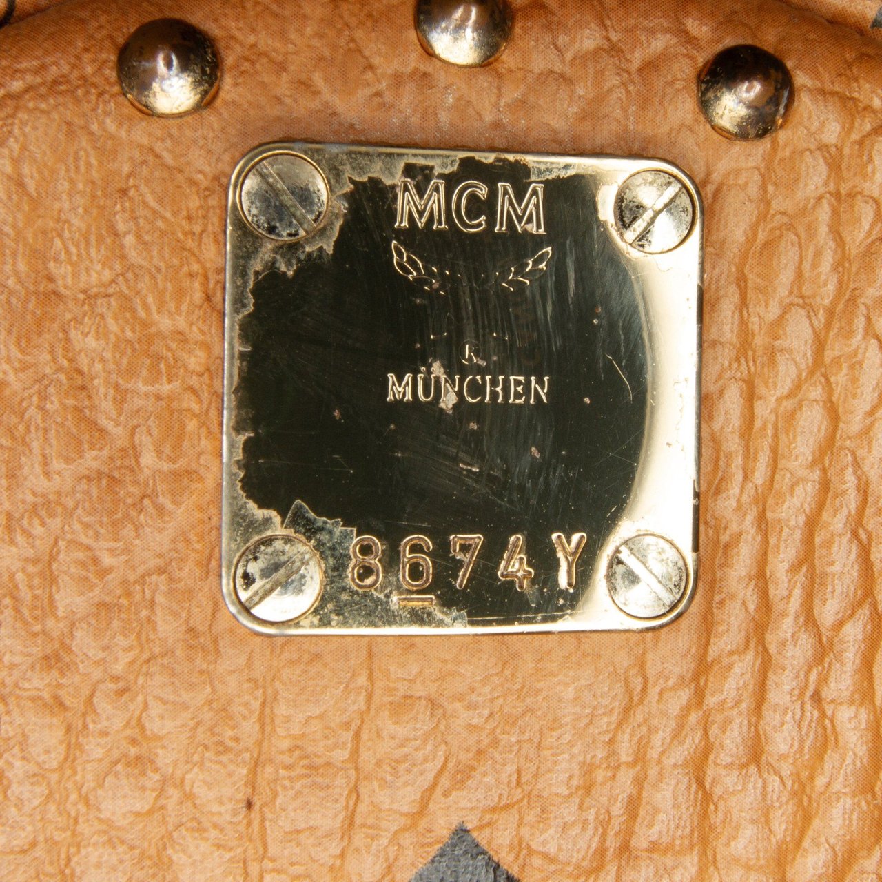 MCM Mini Visetos Stark Backpack Bruin