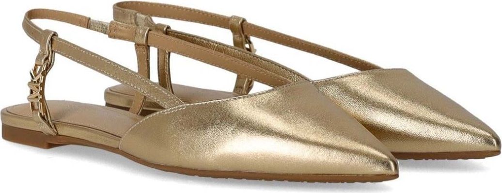 Michael Kors Veronica Pale Gold Slingback Flat Shoe Gold Goud