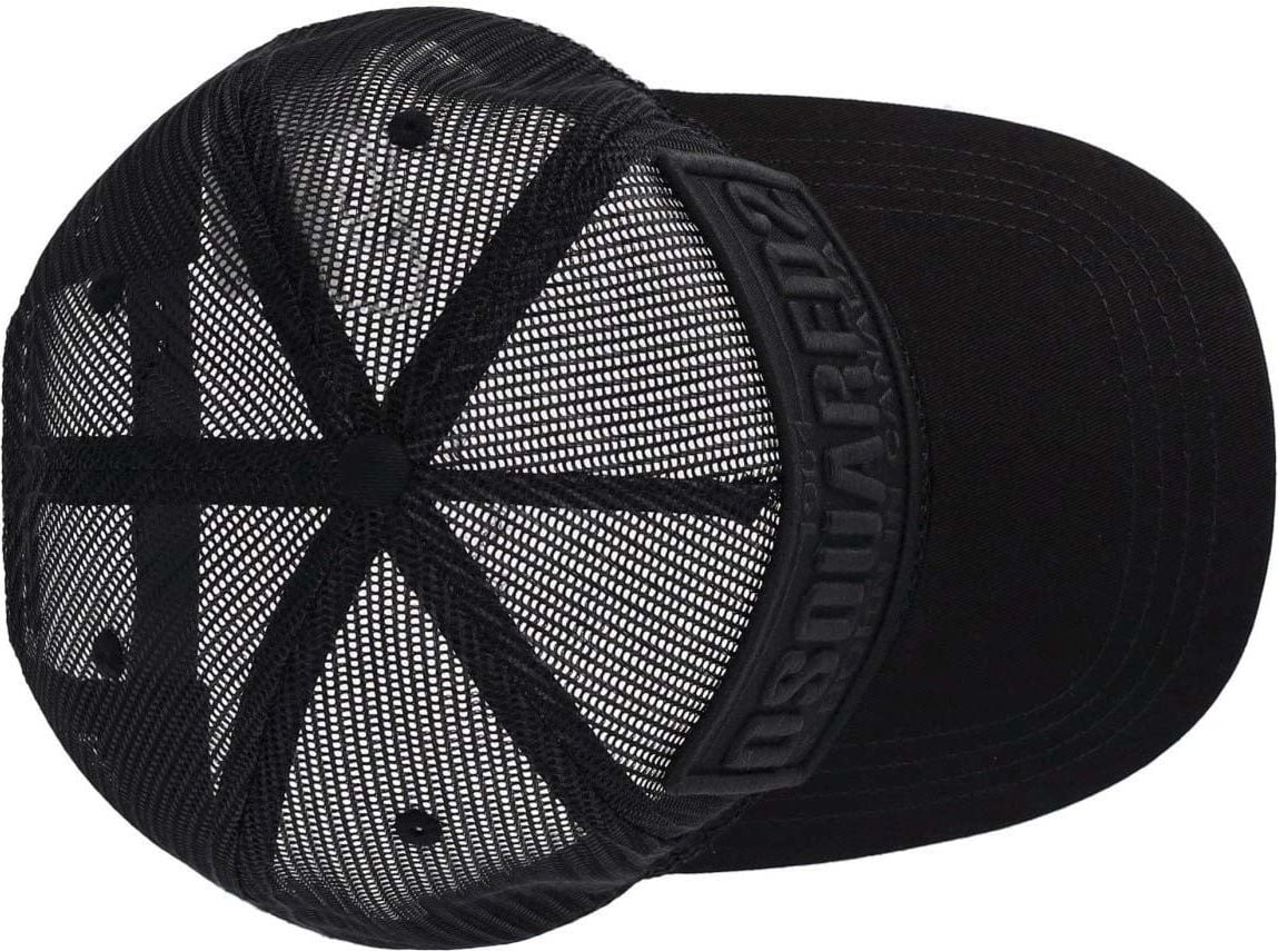 Dsquared2 Black Mesh Baseball Cap With Logo Black Zwart
