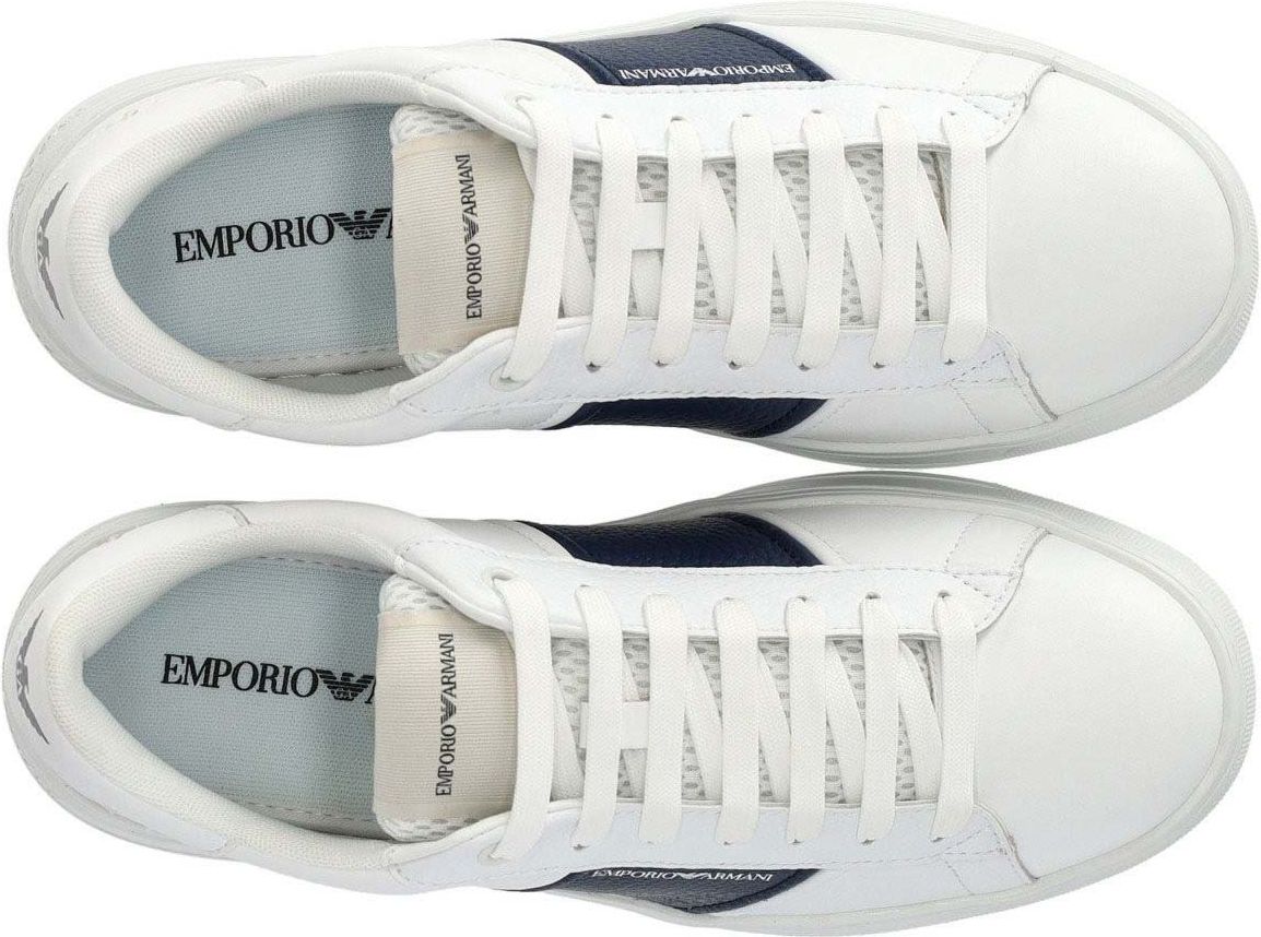Emporio Armani White And Blue Sneaker White Wit