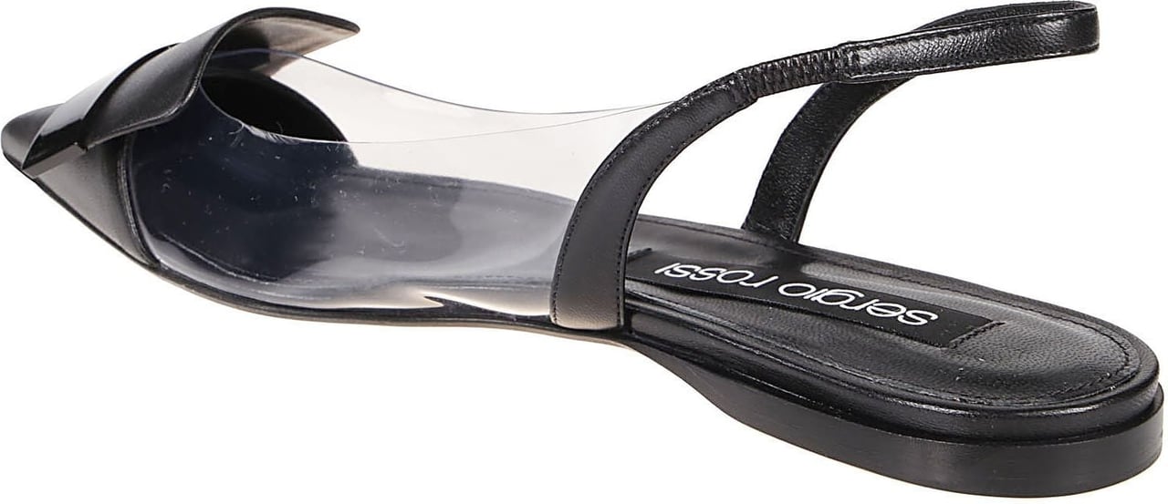 Sergio Rossi Flat Slingback Sr1 Sandals Black Zwart
