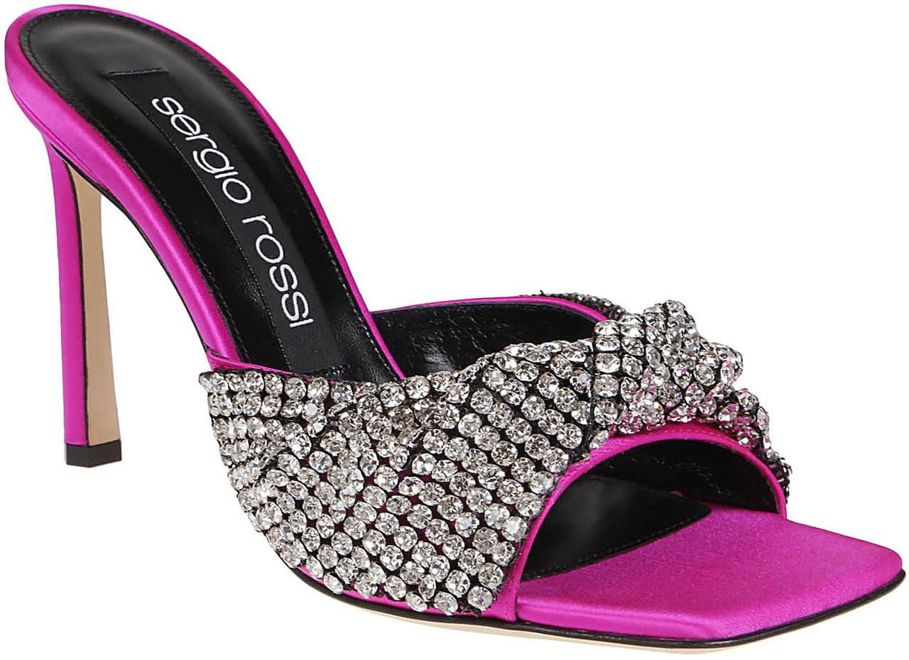 Sergio Rossi Sr Tyra Mules Pink & Purple Roze