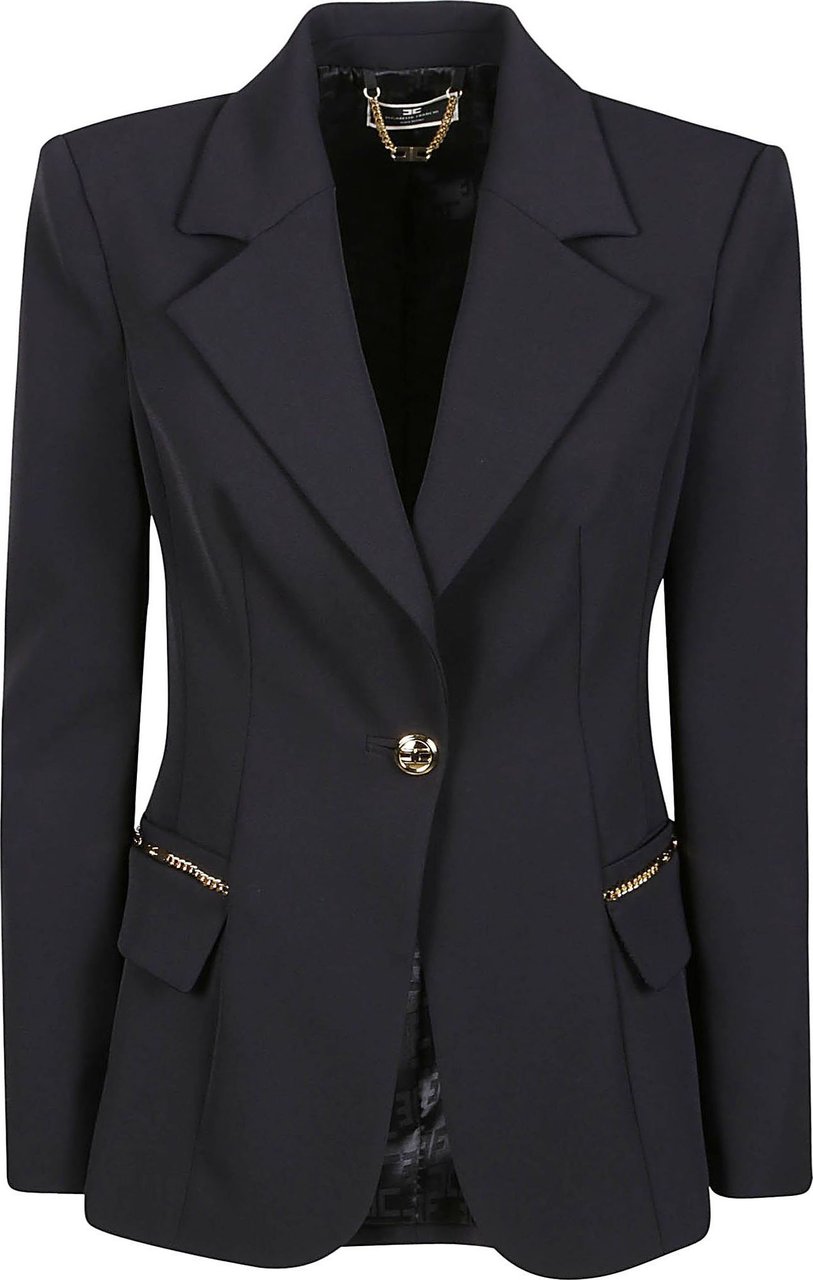 Elisabetta Franchi Essential Jacket Black Zwart