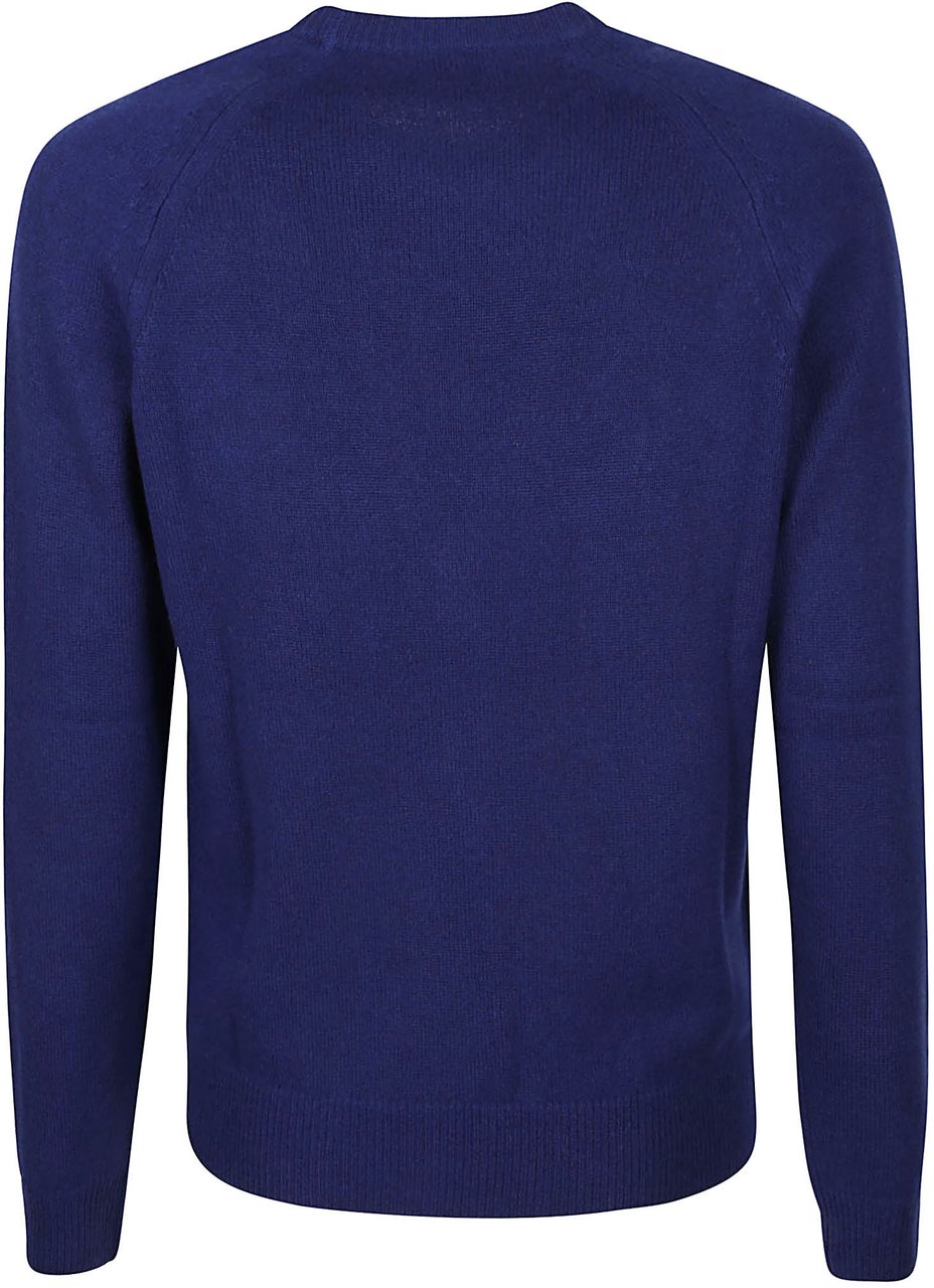 Tom Ford Cashmere Saddle Sweater Blue Blauw