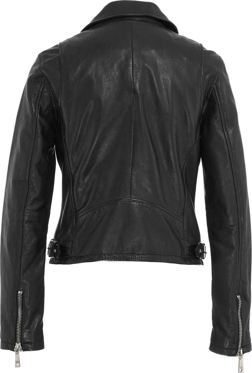 Guess Biker jacket in leather Zwart