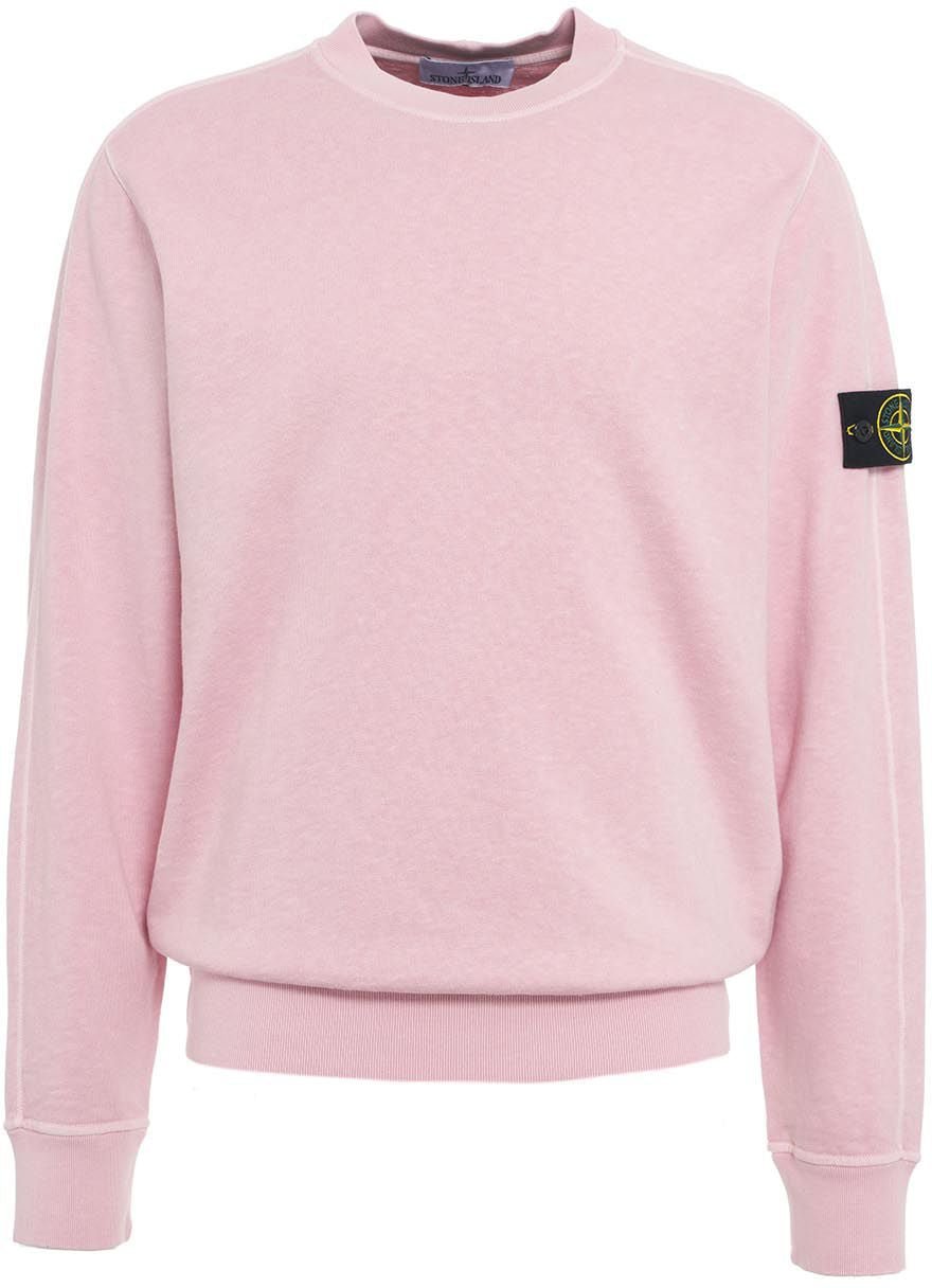 Stone Island Sweatshirt with detachable logo patch Roze