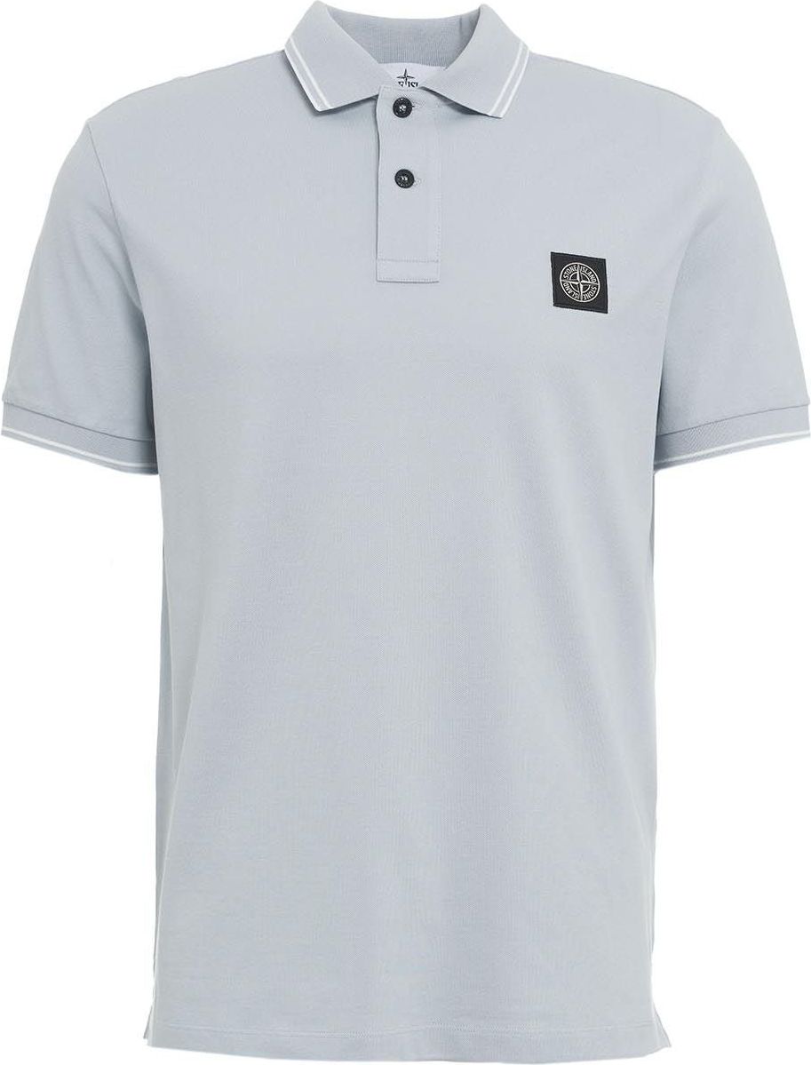 Stone Island Polo shirt with embroidered logo Blauw
