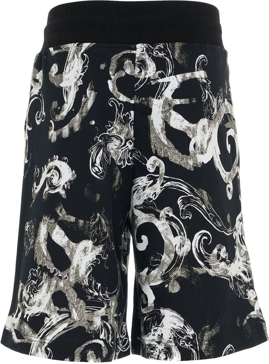 Versace Shorts with baroque print Zwart