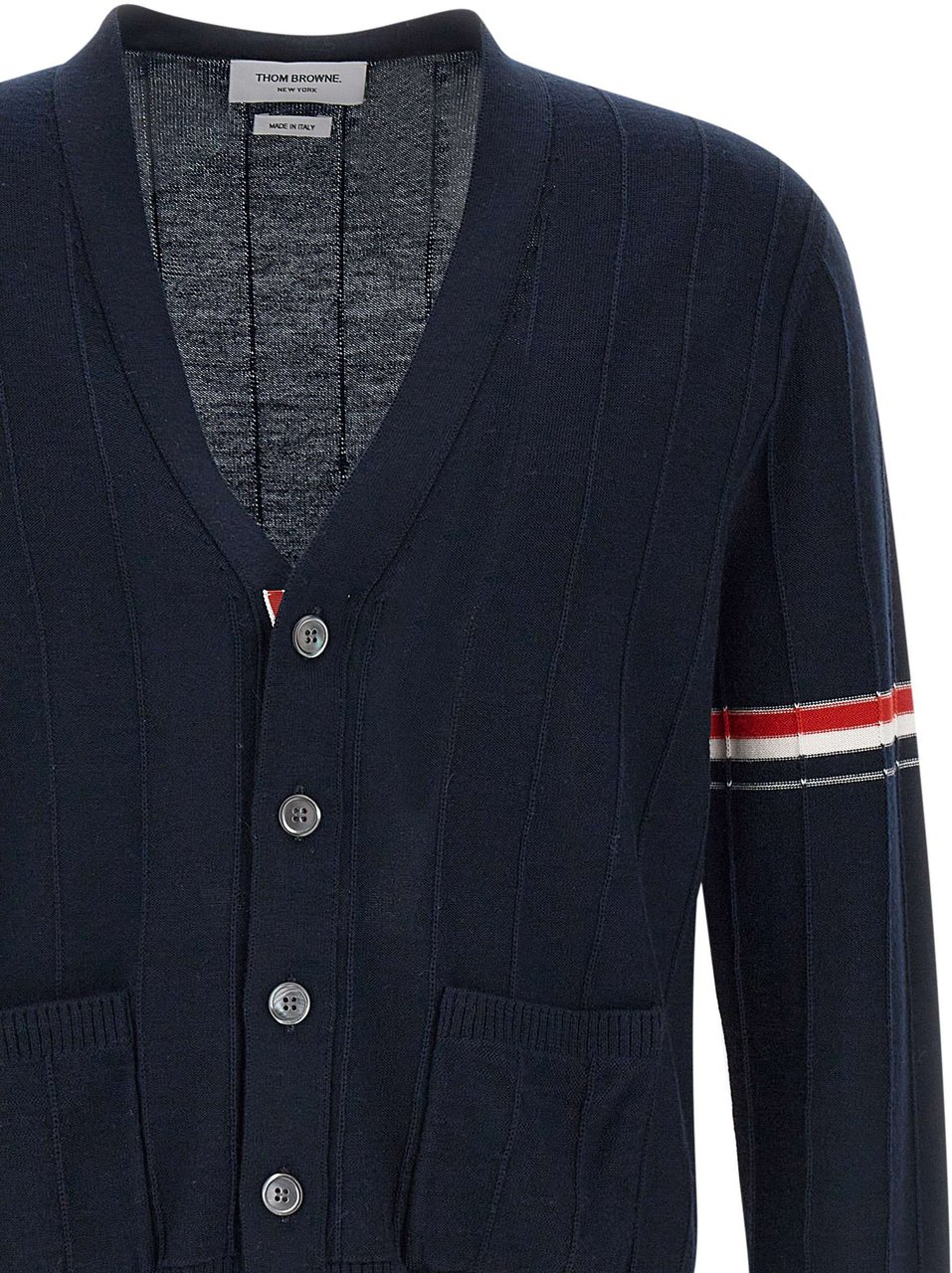 Thom Browne Thom Browne Midnight blue wool cardigan Blauw