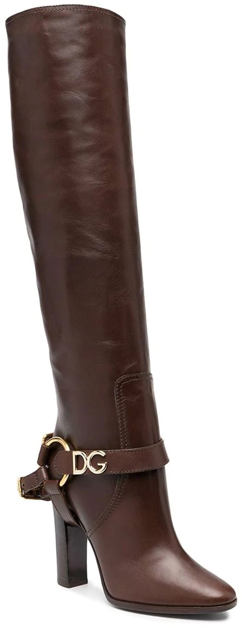 Dolce & Gabbana Dolce & Gabbana Leather Knee Boots Bruin
