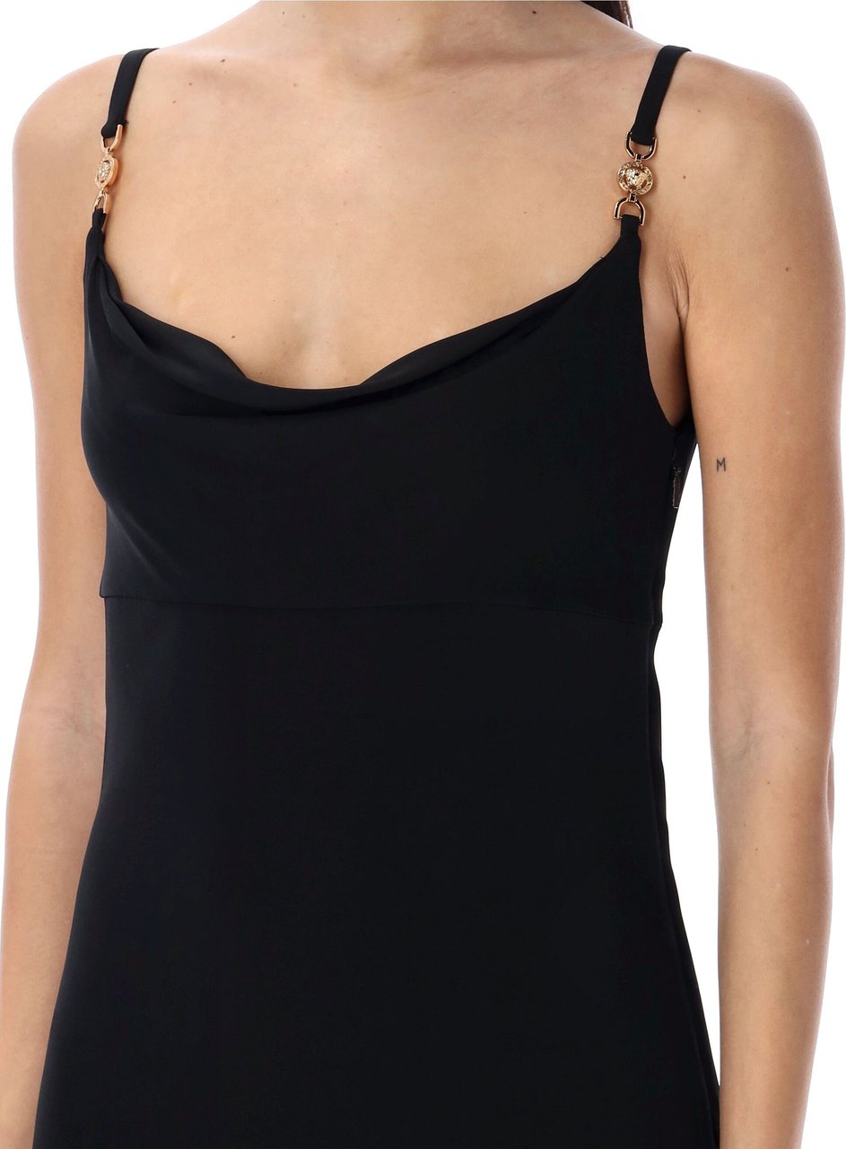 Versace SLIPPER MINI DRESS COIN DETAIL Zwart