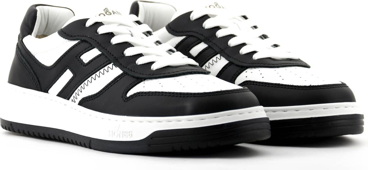 HOGAN H630 Basket Sneaker Black Whi Zwart