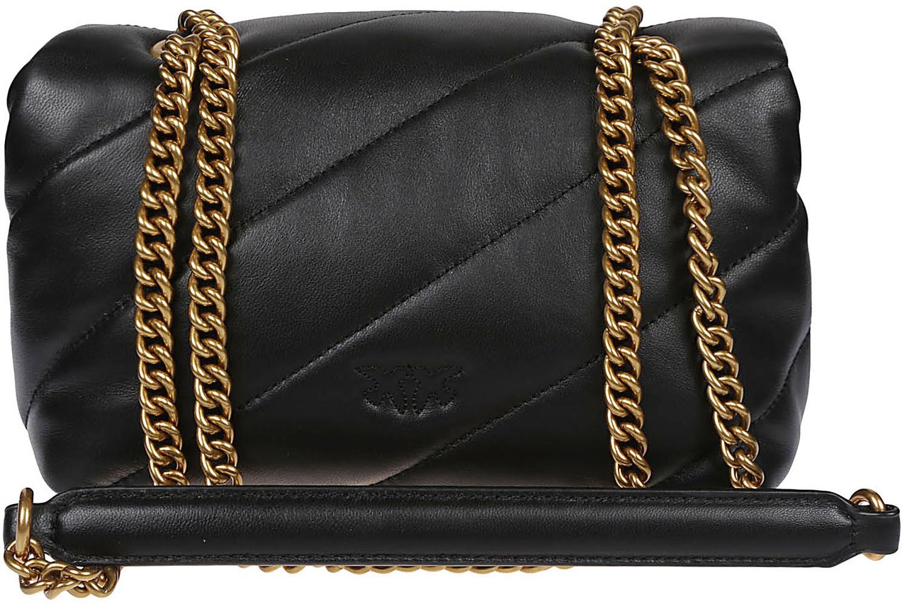 Pinko Love Mini Puff Maxi Quilt Bag Black Zwart